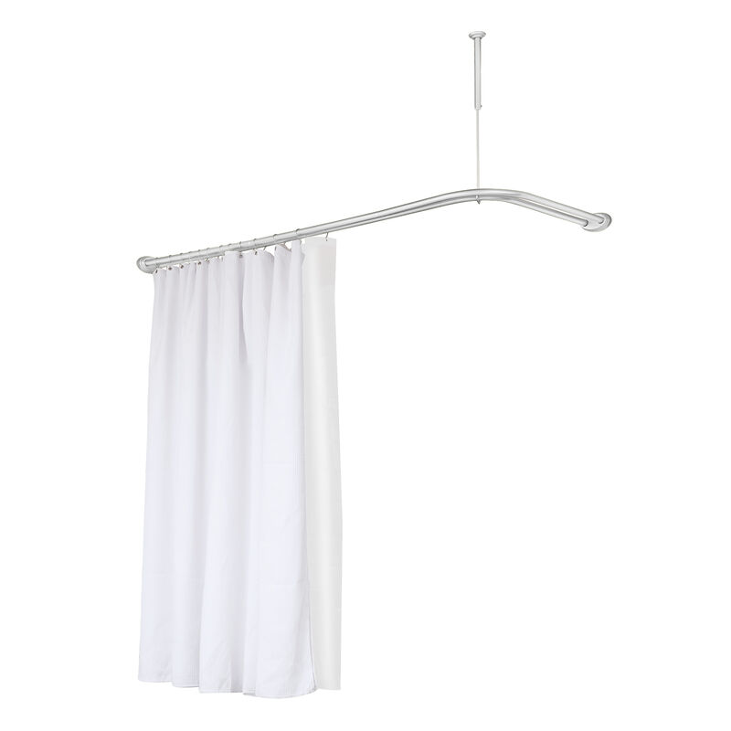 Rustproof Aluminum Double L-Shaped Shower Curtain Rod image number 6