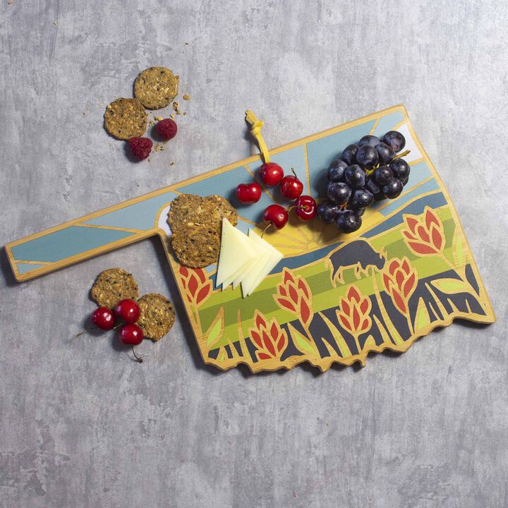 Oklahoma Cutting Board with Artwork by Summer Stokes