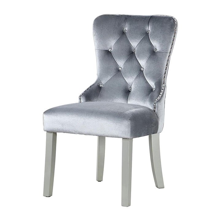 Ada 7pc Dining Table and Chair Set, 72-90 Inch Extendable Top, Gray - Benzara