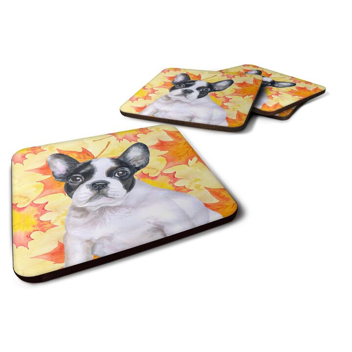 Caroline's Treasures French Bulldog Black White Fall Decorative coasters, Multicolor