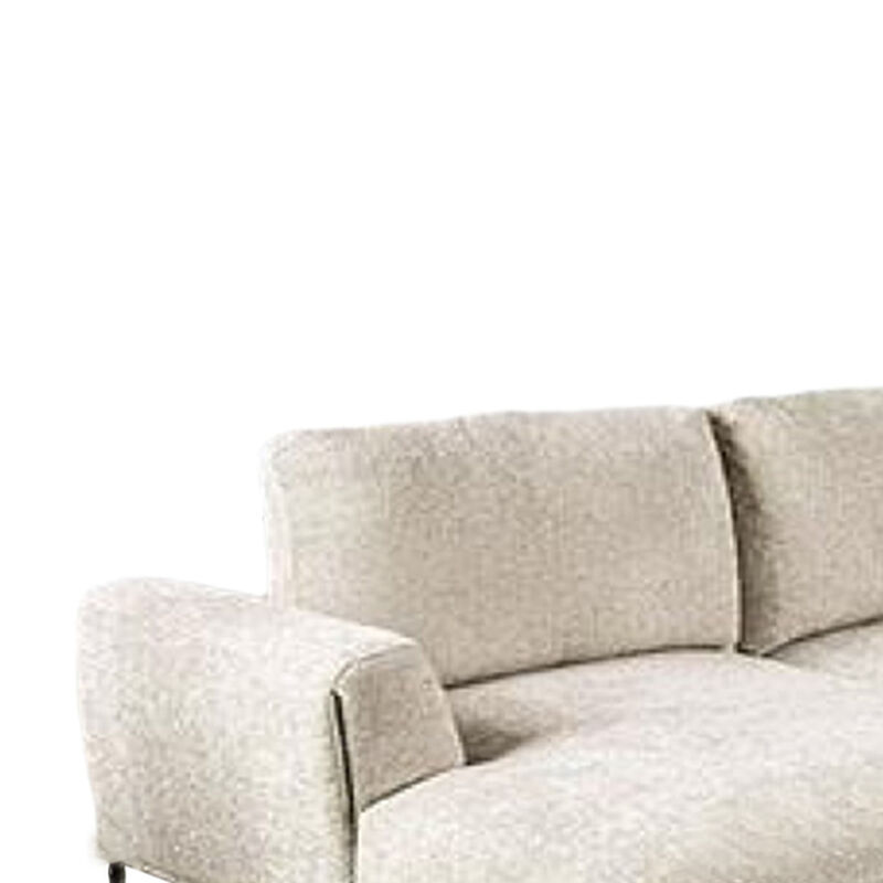 Batty J Sectional Sofa, Light Brown Chenille 147 Inch, Adjustable Back