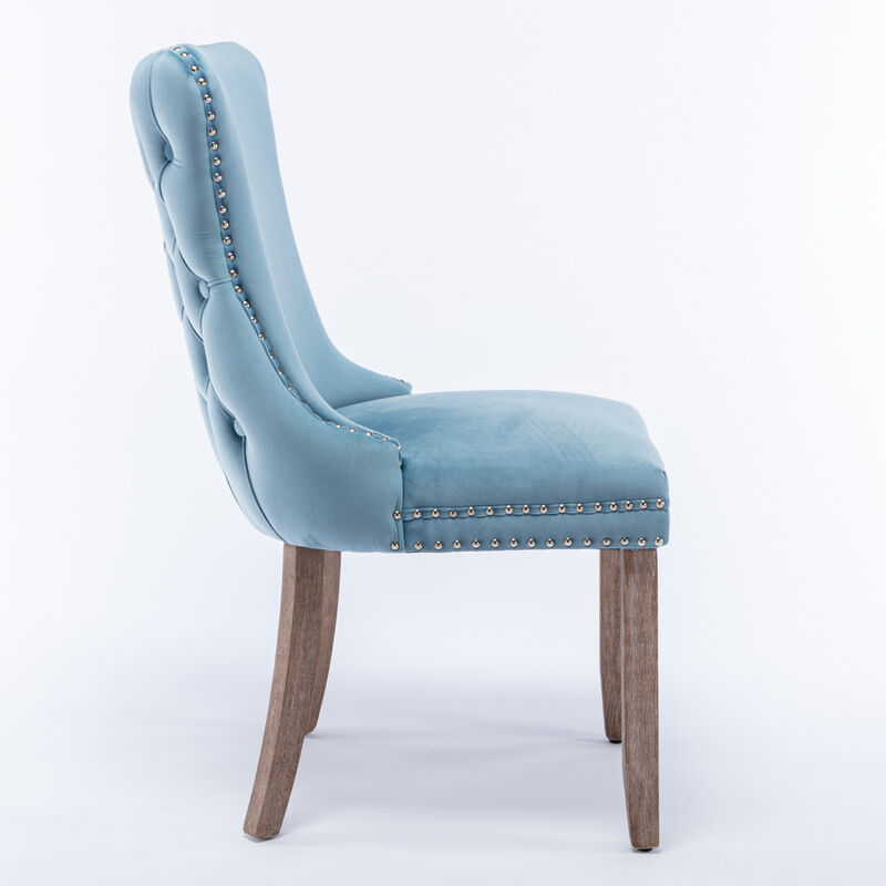 Streamdale Set of 2 Light Blue Wingback Dining Chairs image number 3