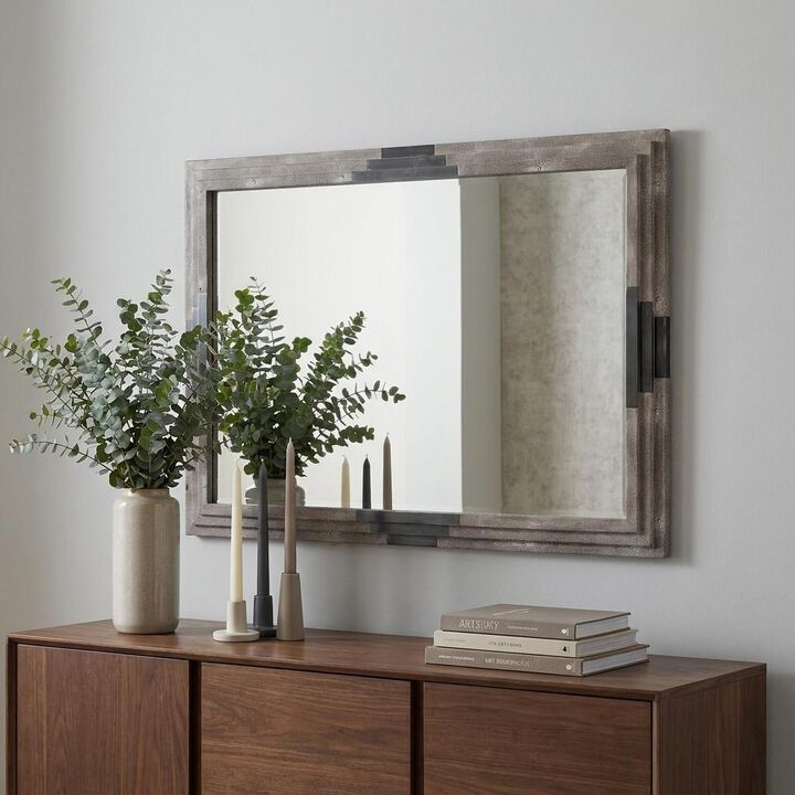 HomeRoots 28" Gray Framed Accent Mirror