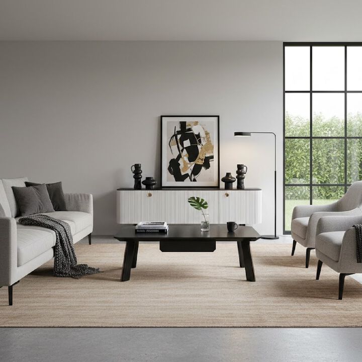 1-Drawer Ebony Coffee Table | OROA Modern Chadwick
