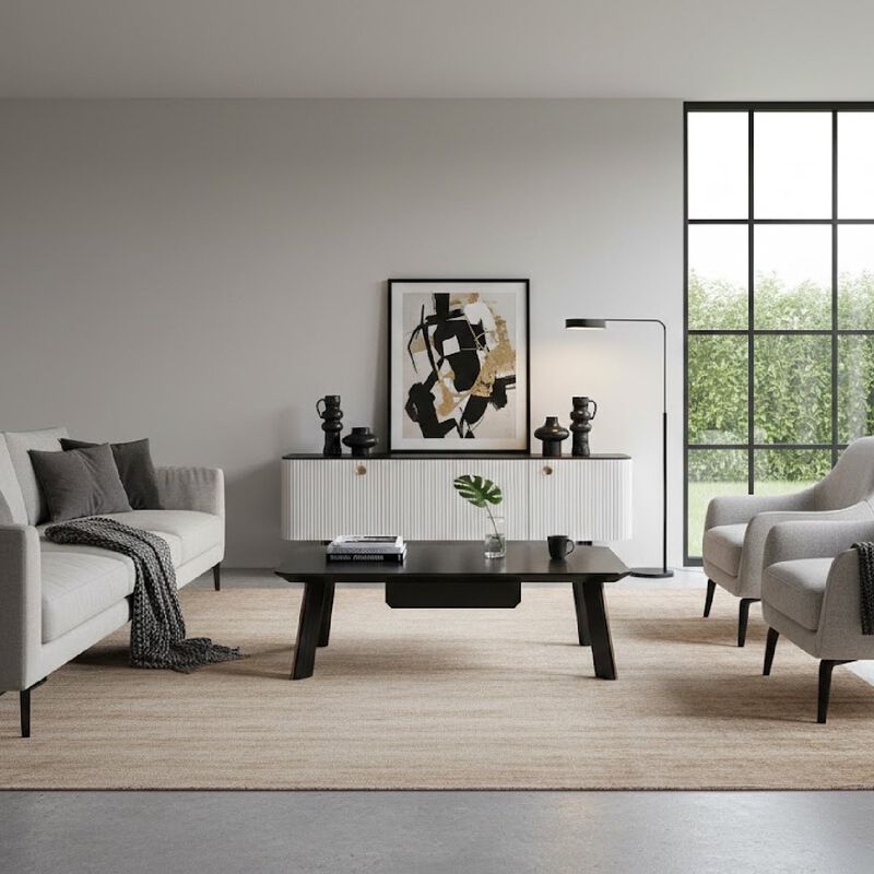 1-Drawer Ebony Coffee Table | OROA Modern Chadwick image number 1