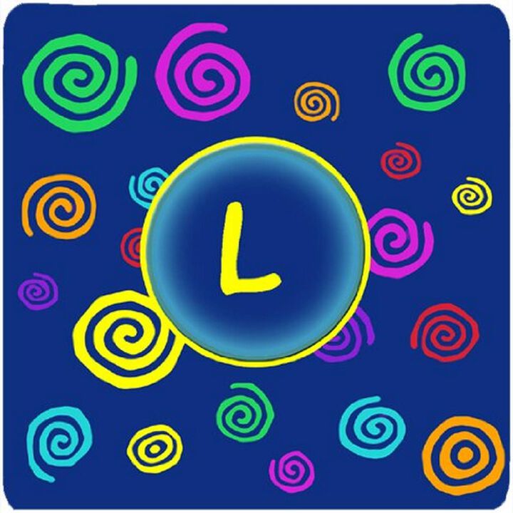 Caroline's Treasures CJ1011-LFC Monogram-Blue Swirls Foam Coasters (Set of 4), Initial Letter L, 3.5 H x 3.5 W, Multicolor