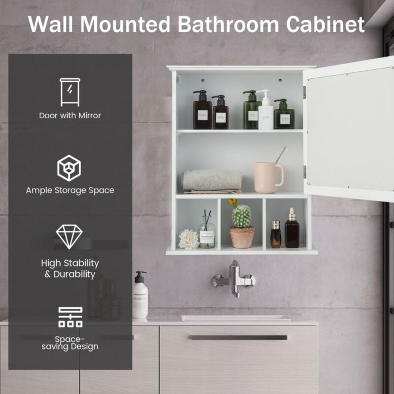 Hivvago Wall Mounted and Mirrored Bathroom Cabinet