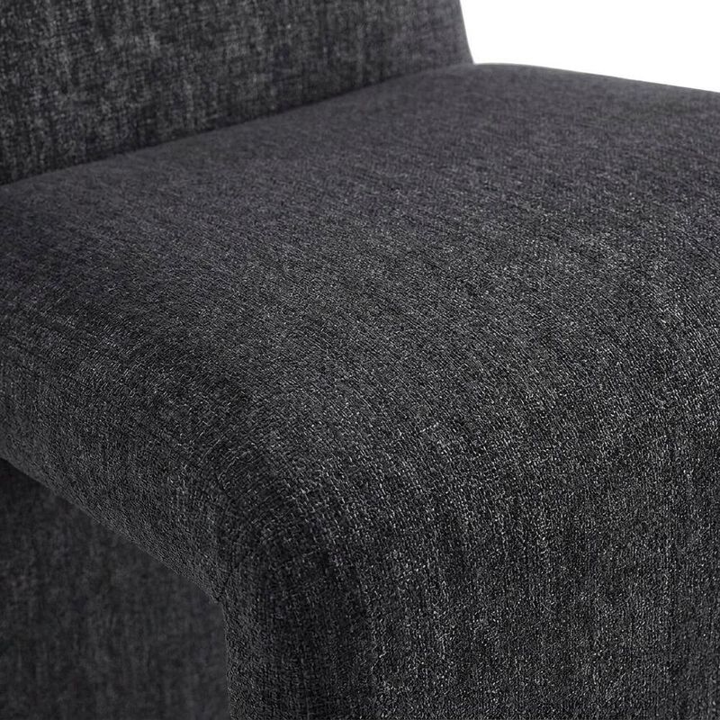 Wooden Upholstered Dining Side Chair with Cushioned Seat, Slate Blue image number 5