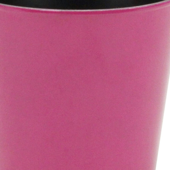 HomeRoots 5" Hot Pink Recycled Plastic Indoor Outdoor Round Pot Planter