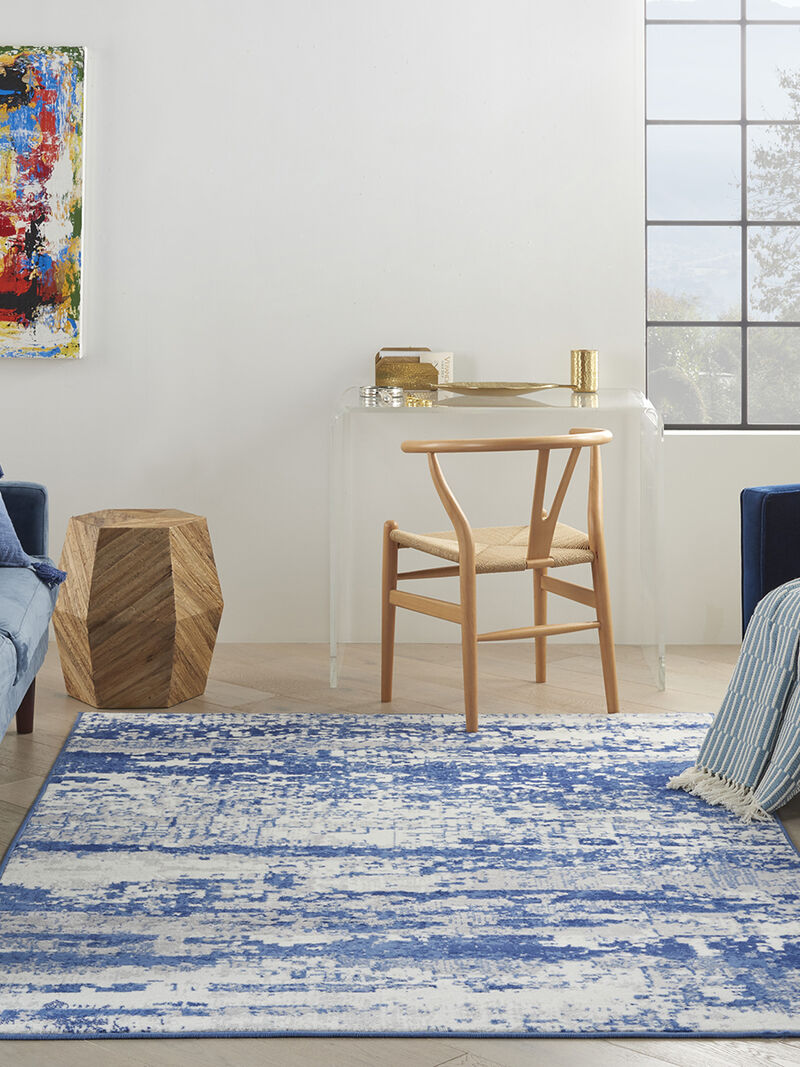 Whimsicle WHS06 Ivory/Navy 6' x 9' Rug