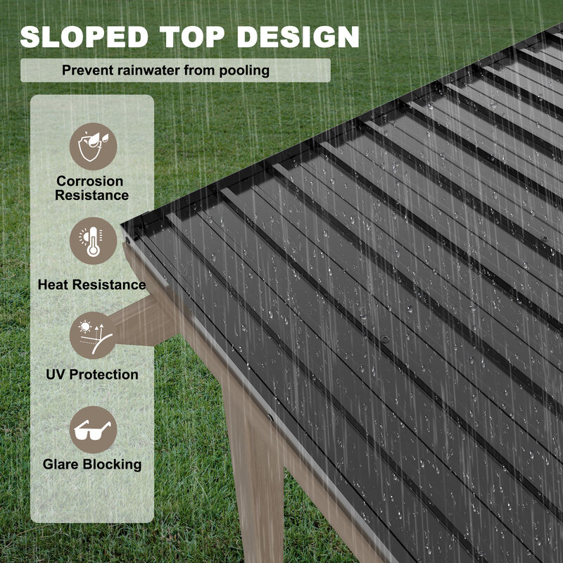 Clihome 12X20ft Solid Cedar Fir Wood Tilt Hardtop Tent