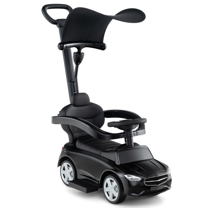 3 in 1 Toddler Ride On Push Car with Canopy Sliding Function and Stroller