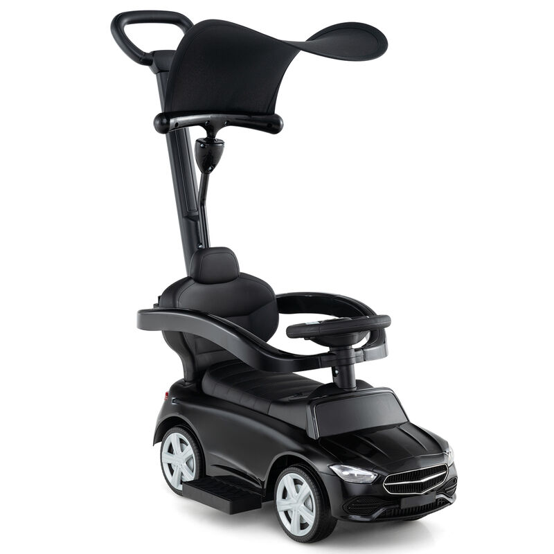 3 in 1 Toddler Ride On Push Car with Canopy Sliding Function and Stroller image number 0