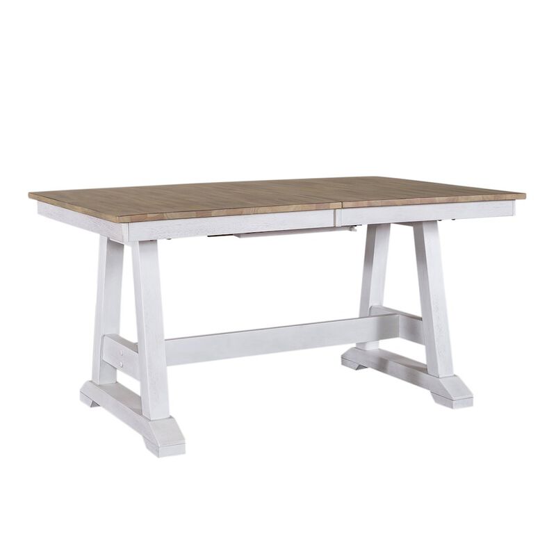 Liberty Furniture Lindsey Farm Trestle Table in Rubberwood Solids & Veneers w/ MDF image number 1