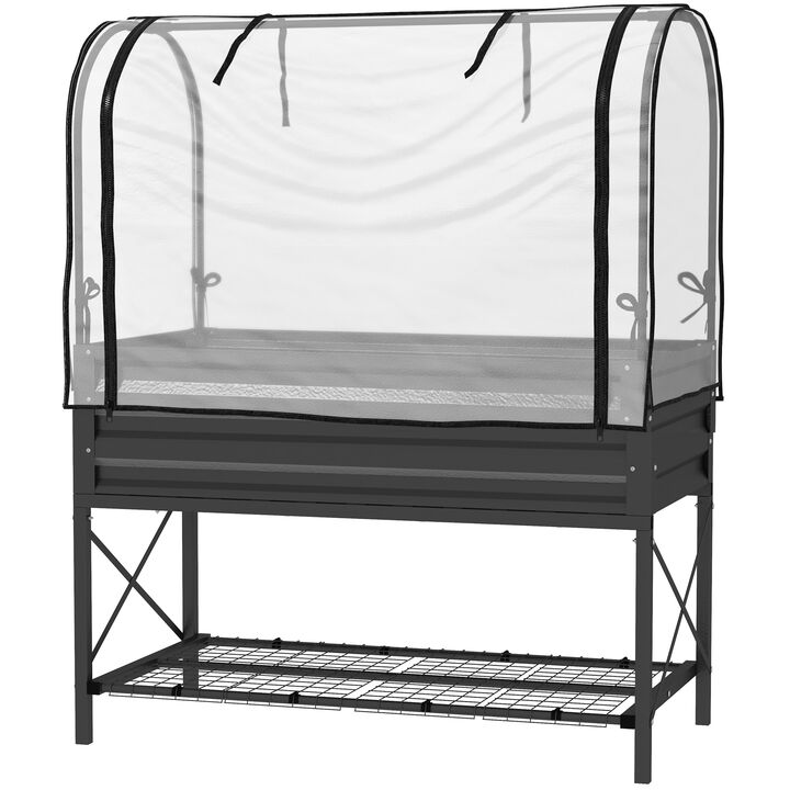 Hivvago Metal Elevated Planter Box for Outdoor Gardening