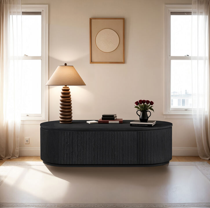 Meridian Furniture Moana Black Rubberwood Coffee Table