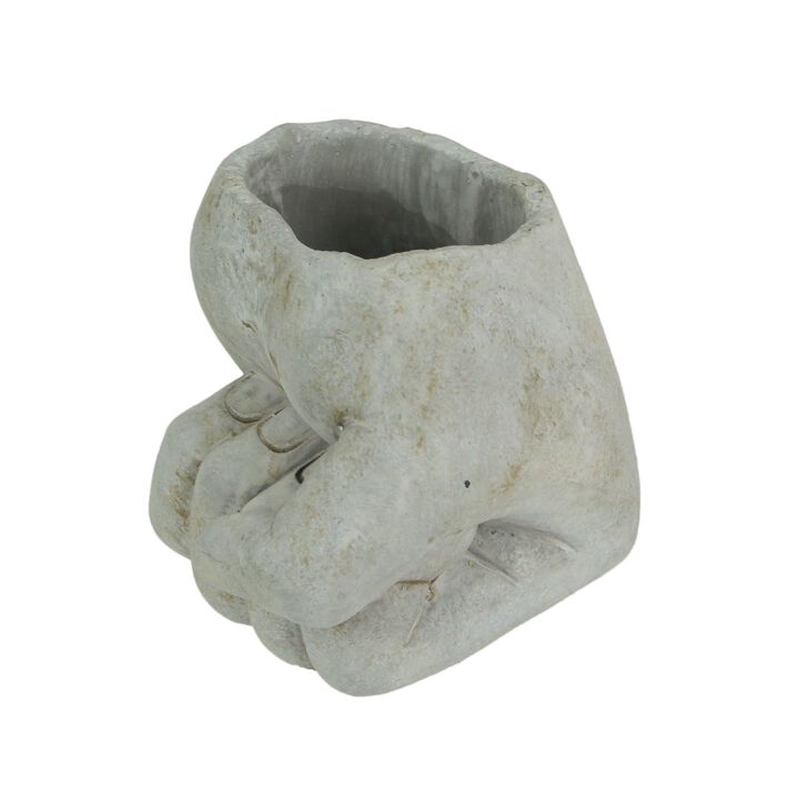 7 Inch Diameter Fist Bump Hand Concrete Plant Pot Planter Candle Holder