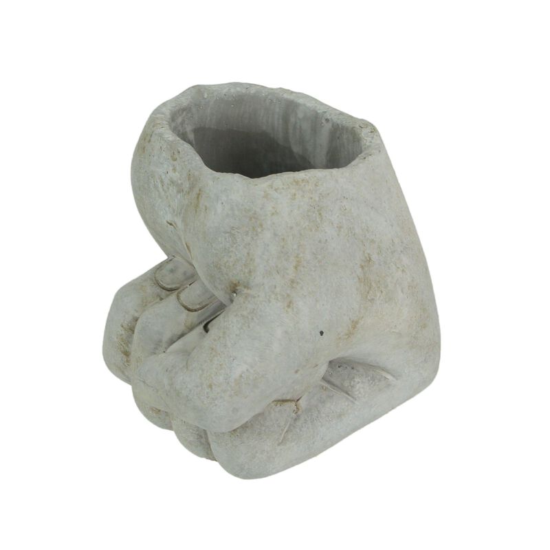 7 Inch Diameter Fist Bump Hand Concrete Plant Pot Planter Candle Holder image number 1