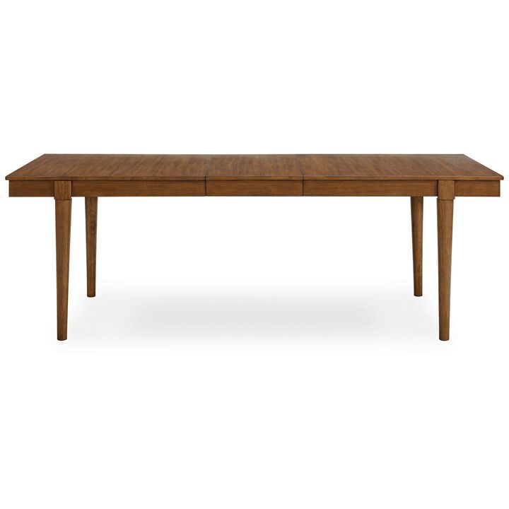 Jeyn Dining Table, Tapered Legs, Extendable 74-92 Inch Brown Hardwood - Benzara