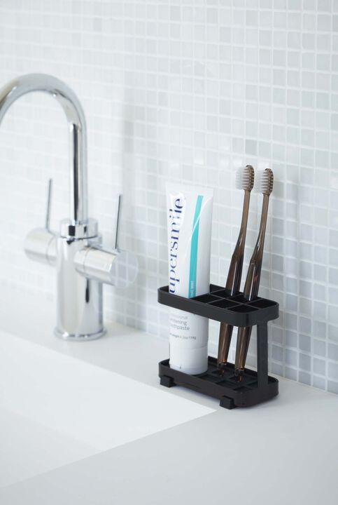 Toothbrush + Toiletries Stand in Black