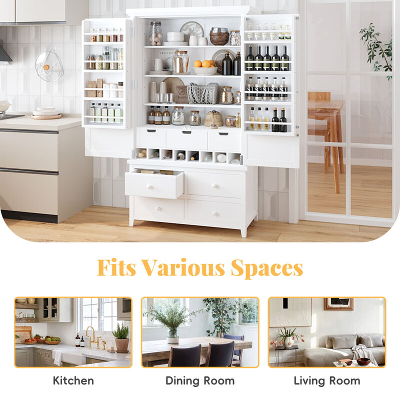 Merax Freestanding Kitchen Pantry Storage Cabinet Cupboard image number 2