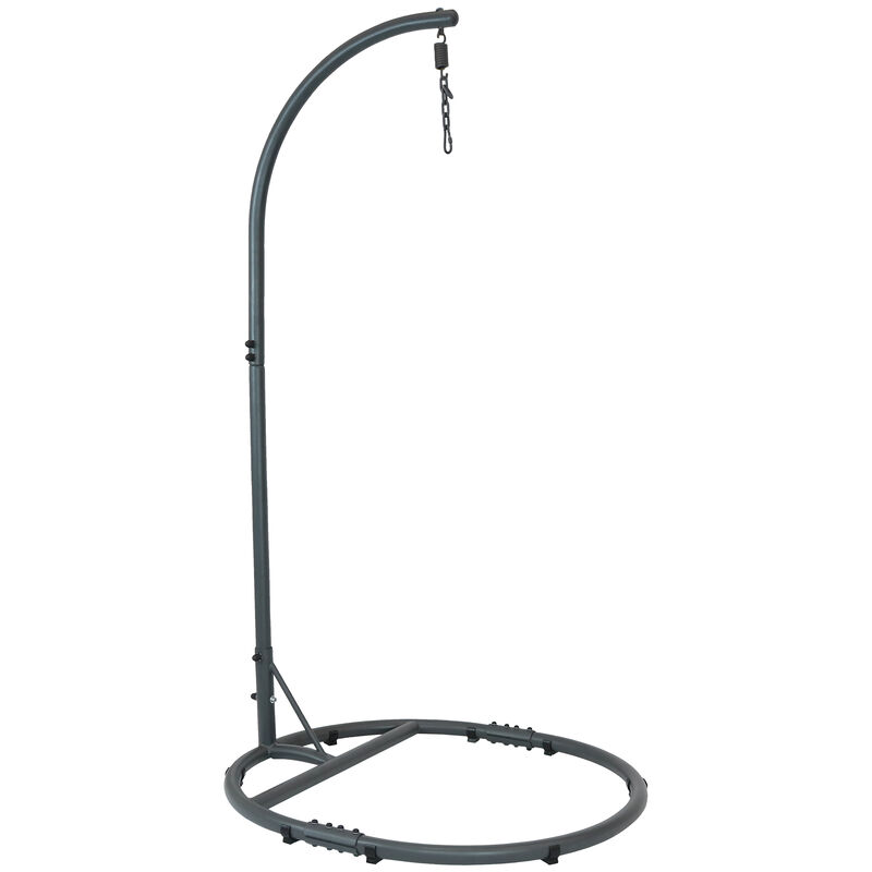 Sunnydaze Rounded Base Powder-Coated Steel Egg Chair Stand - 76 in
