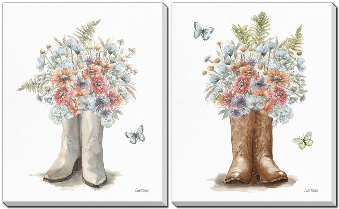 Floral Boots (Set of 2)