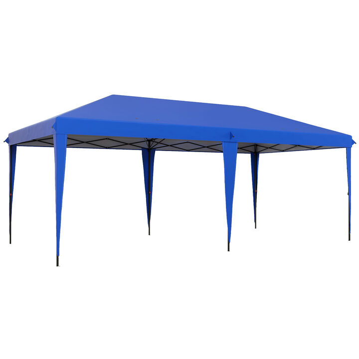 10' x 20' EZ Pop-Up Canopy, Party Event Tent w/ Carrying Bag, Blue