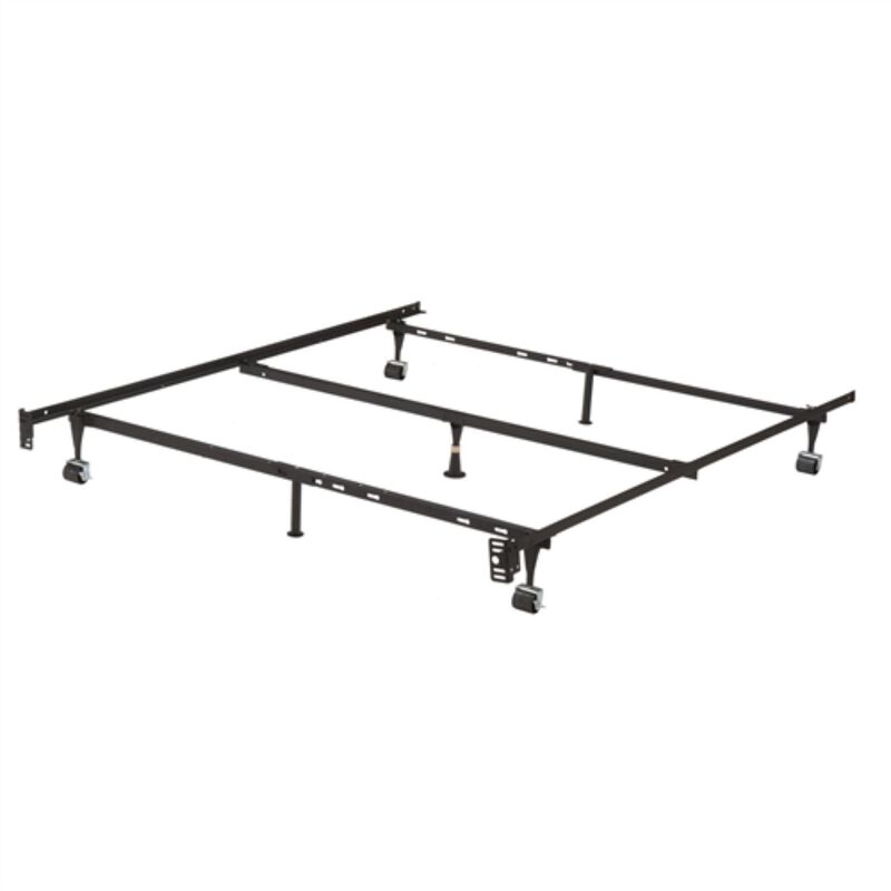 Hivvago Twin, Full, Queen Sturdy Black Metal Adjustable Bed Frame w/Headboard Brackets