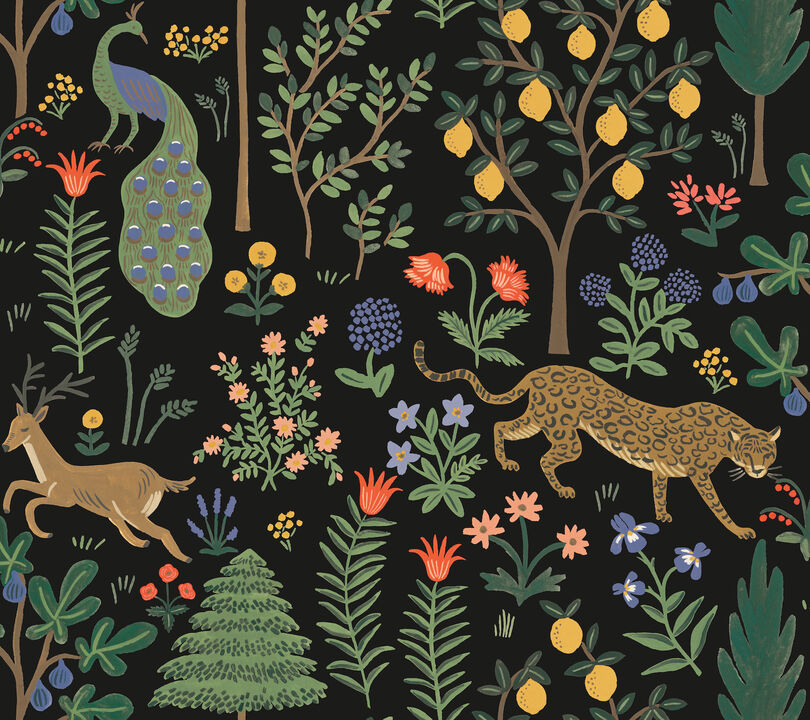 Menagerie Black Peel & Stick Wallpaper
