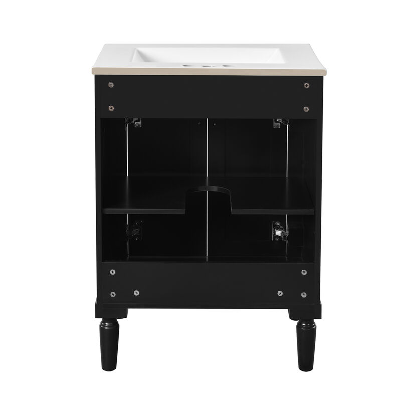 Merax 2-Tier Modern Bathroom Storage Cabinet Vanity with Top Sink