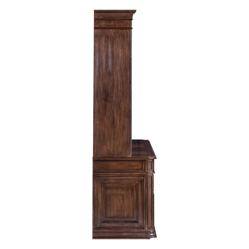 Liberty Furniture Credenza & Hutch Desk Set with LED Touch Light Locking File Drawers image number 3