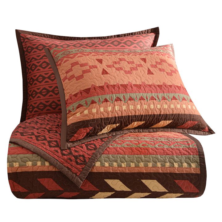 Broken Arrow Reversible Twin Quilt Set
