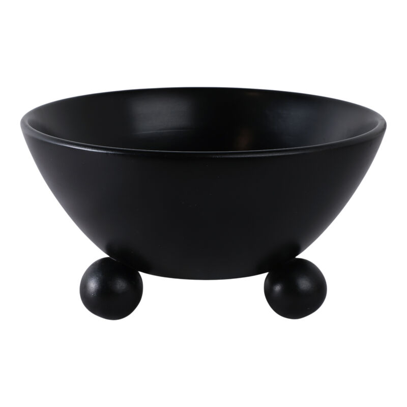 12" Bowl With Ball Feet, Black image number 3