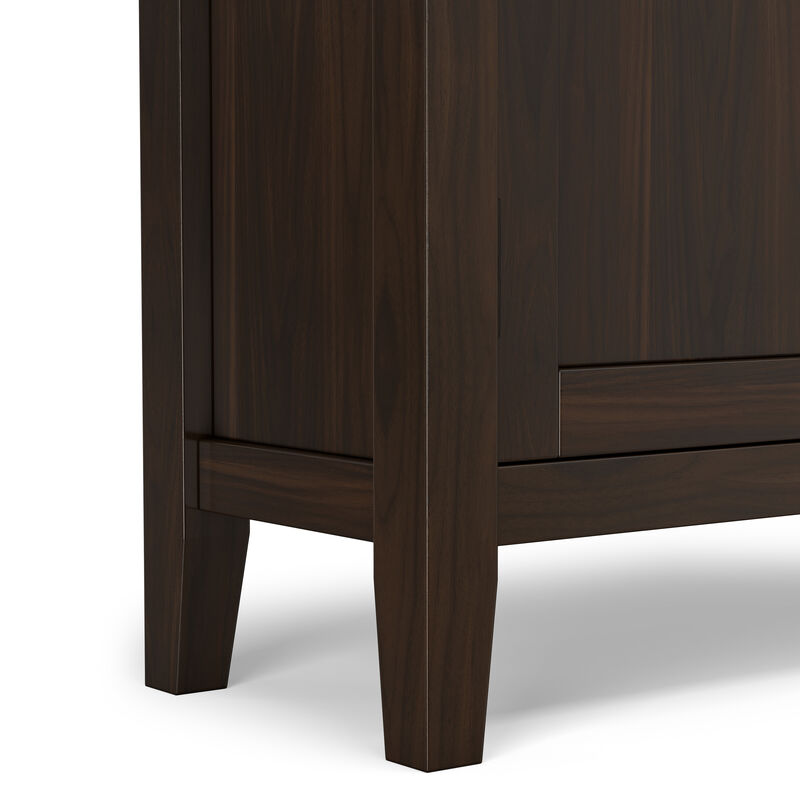 Redmond SOLID WOOD 32 inch Wide Transitional Low Storage Cabinet in Brunette Brown image number 9