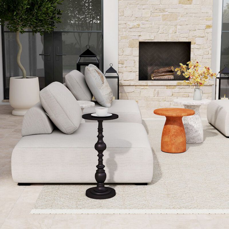 Butler Specialty Darien Outdoor Round Pedestal Side Table, Bronze