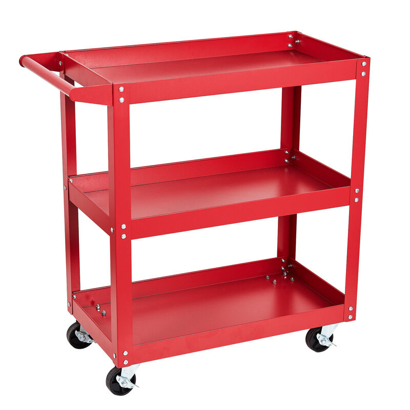 ELEMENT ACE Heavy Duty 3-Shelf Rolling Utility Service Cart with 200LBS Load Capacity, 360&deg; Swivel Wheels, Ergonomic Handle for Garage, Warehouse, Workshop Storage image number 5