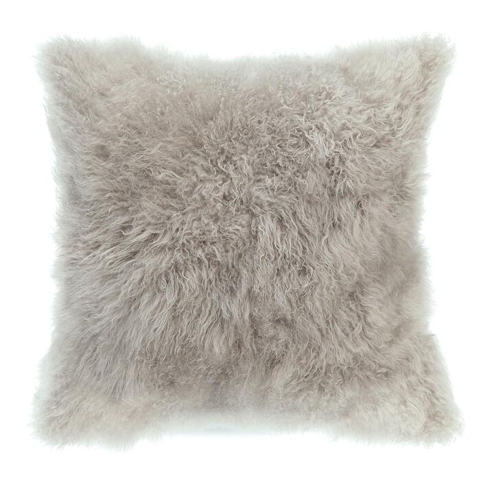 Moe’s Cashmere Fur Pillow Light Grey