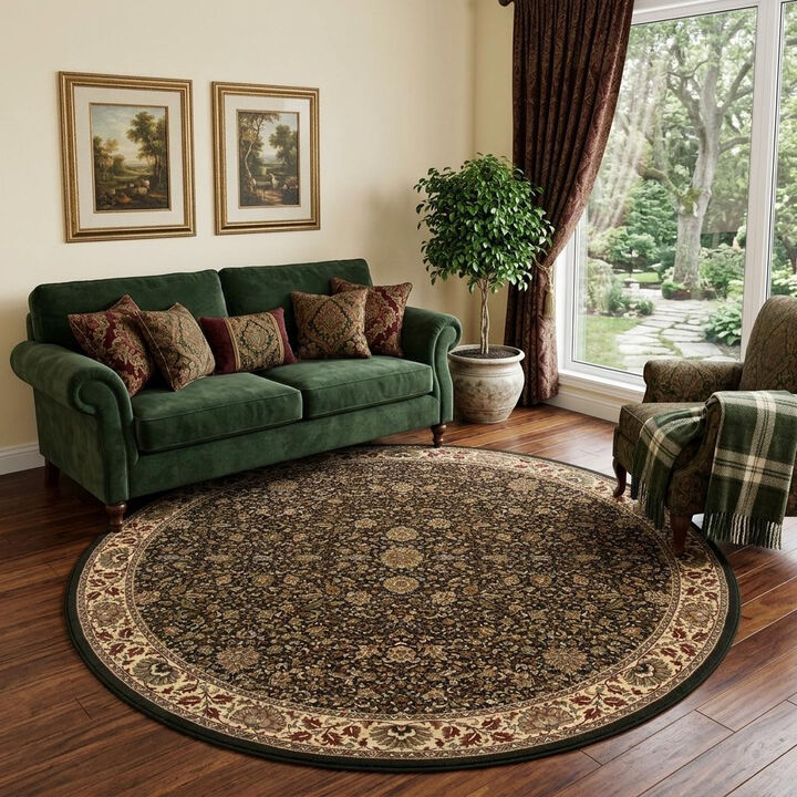 HomeRoots Oriental Round Rug