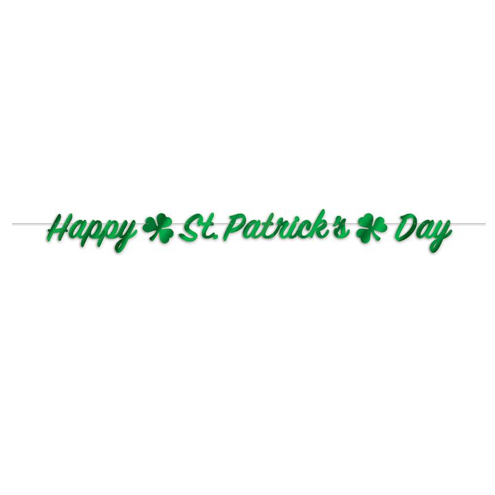 7" Green Foil Happy St. Patrick's Day Streamer