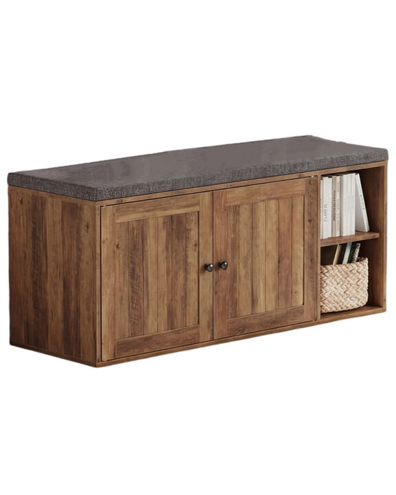 Storage Bench with Door Shoe Cabinet for Entryway Organization