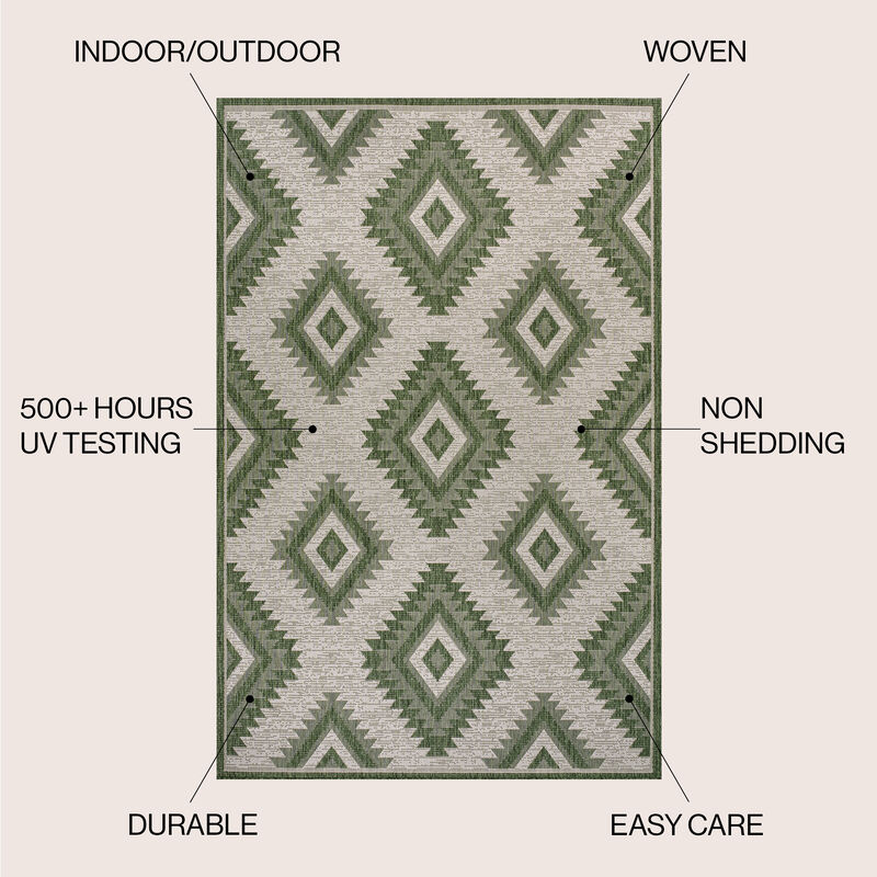 Lior Geometric Moroccan Diamond Indoor/Outdoor Area Rug