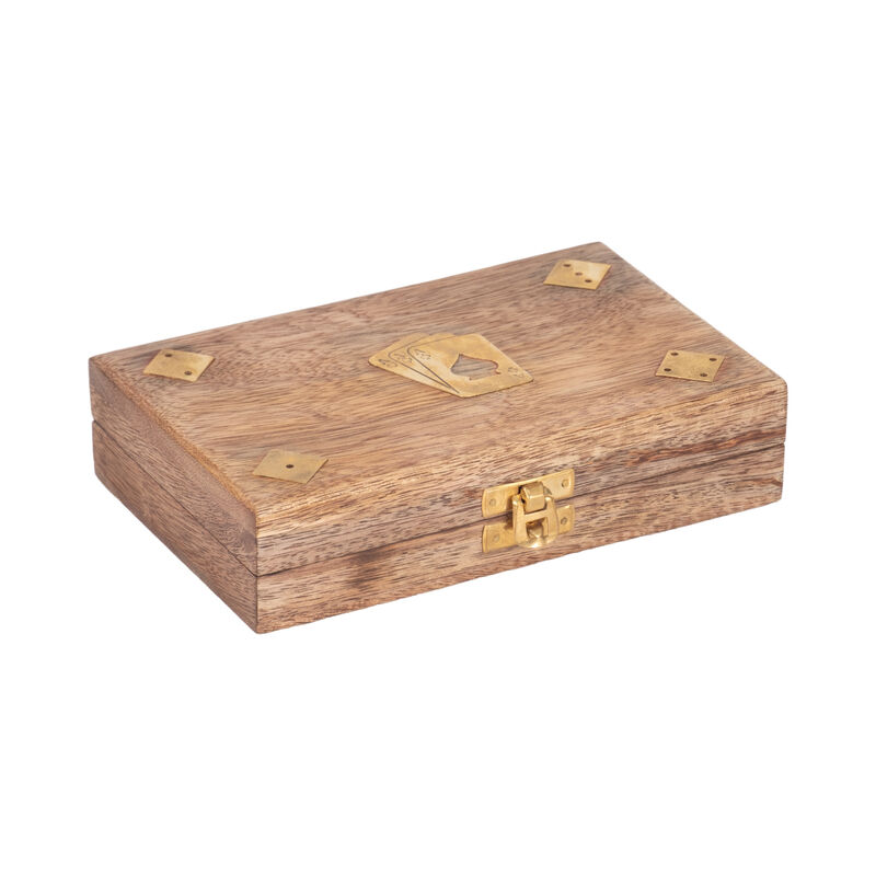 Wood 7x5 Cards & Dice Box image number 1