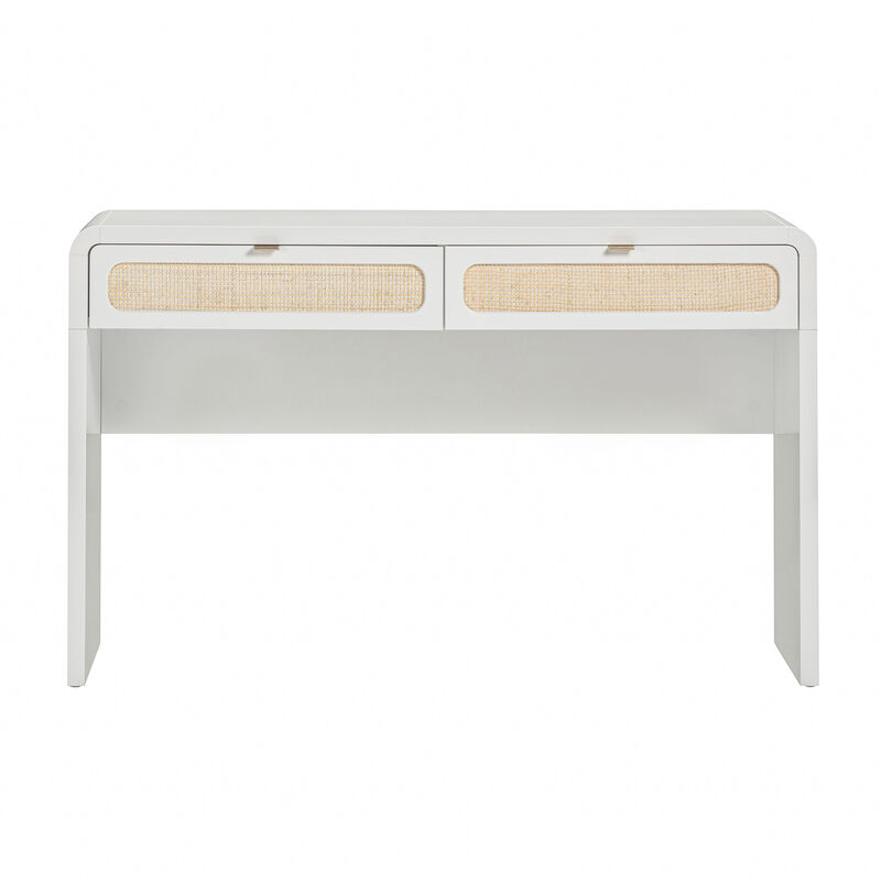 Patty White Rattan Console Desk image number 2