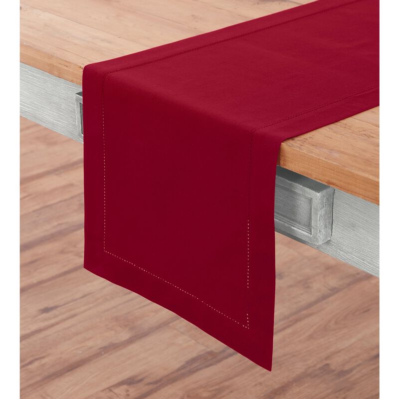 Christmas Cotton Linen Hemstitch Table Runner, Solino Home