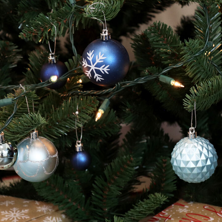 Sunnydaze Winter Wonderland 100-Piece Blue/Silver Assorted Ornament Set