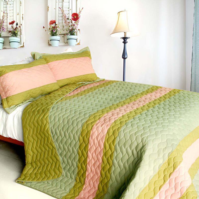 Full Queen Angels Walk on Through 3 Piece Patchwork Quilt Bedding Set image number 0