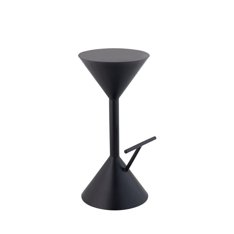 Chronos Modern Industrial Iron Hourglass Backless Bar Stool with Foot Rest