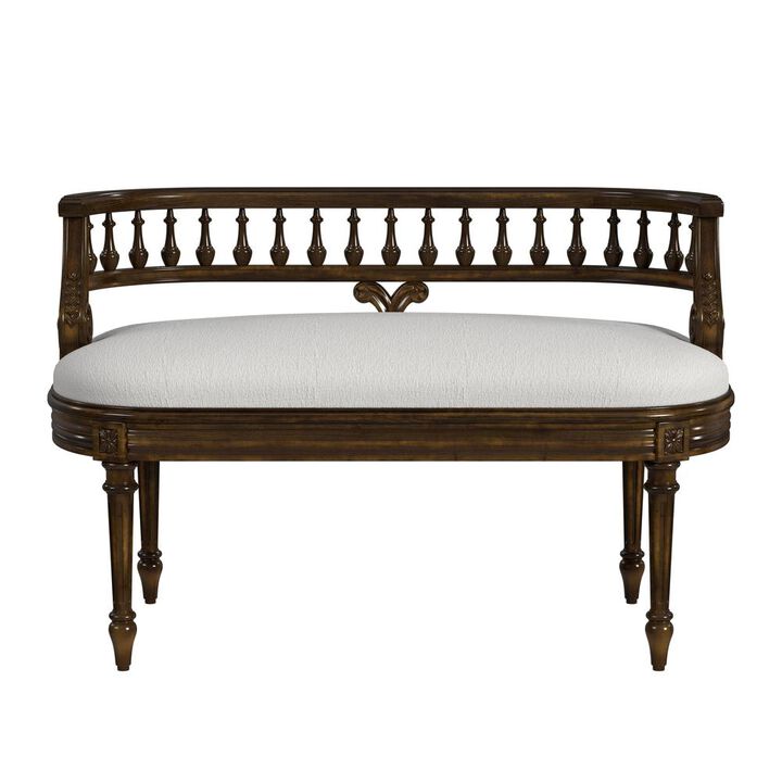 Butler Specialty Hathaway 37" Upholstered Bench, Dark Brown
