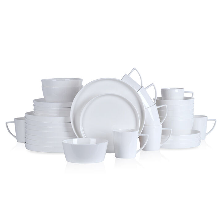 Stone Lain Madeline Bone China 32 Piece Dinnerware Set, White